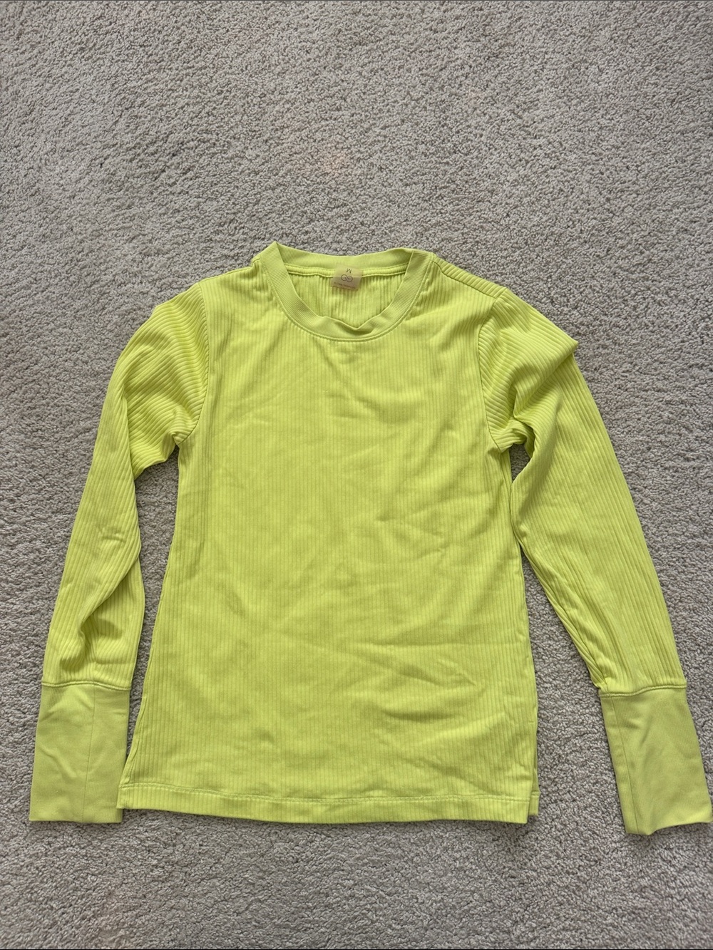CALIA by Carrie Underwood Pale Yellow Ribbed Long Sleeve Top